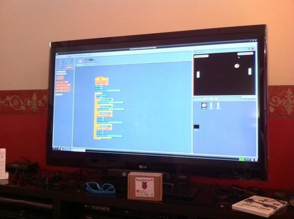 andybmac's tweet photo. Isaac just wrote pong for the @raspberry_pi using scratch http://t.co/kPtzIwVP