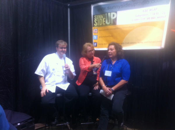 SunnySideRadio's tweet photo. Chatting live now Angela Caporelli @kyproudofficial at the @IncredibleFdShow #IFS2012 Listen live http://t.co/kKlFSQFF http://t.co/oHqpRwt6