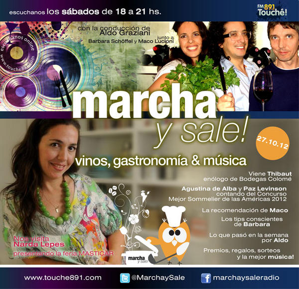 Thibaut Delmote, enologo de Colome en <a href="/MarchaySale/">Marcha y Sale !</a> Estamos hasta las 21 hs. por <a href="/Touche891/">Touche 89.1</a>