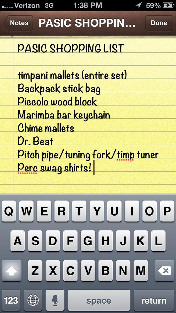ccar2's tweet image. Shopping list! #PASIC12
