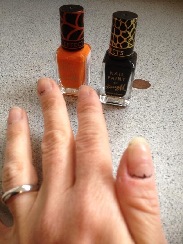 hungarianbunion's tweet photo. Just painted nails with @BarryMcosmetics black croc effect &amp; within 1hr it totally disappeared. More like croc of crap! http://t.co/7UqVYtyM