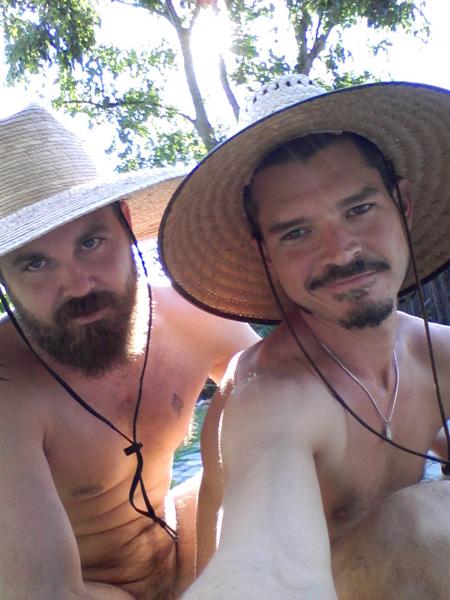 Happy the weather is warm enough for an awesome day of #naked #backyard gardening. What the Fuck are you boys up to?