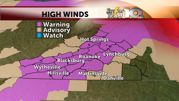 weatherAC's tweet image. NEW: Wind Advisory &amp;amp; High Wind Warning will go into effect at midnight! Gusts up to 60 mph in pink shaded counties.