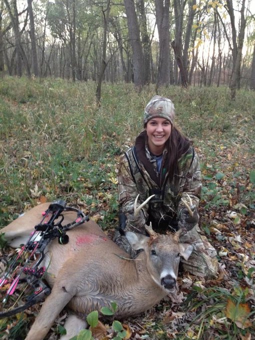 Eek!! Shot my 1st deer of the season last night! :-D I was hunting w/ a friend & she recorded it with