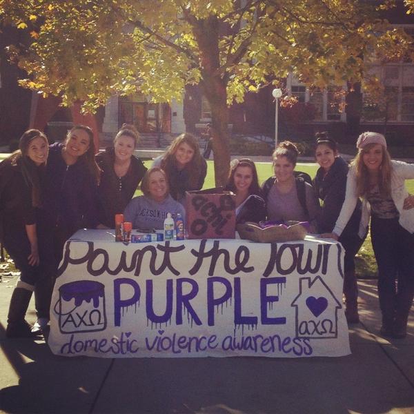 MT <a href="/jas_sl8r/">Jasmine Slater</a>: <a href="/EstelleLeonard/">Estelle Leonard</a> @AXO_EpsilonNu #DVA painting the town purple! tltry drive, wearing purple, speaker! #ΑΧΩ