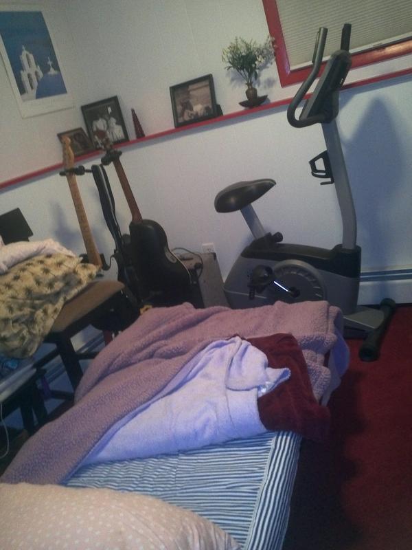 And this is why I dont come #home. #oldroom #cot #exercisebike #theyturnedmyroomintoagym #iloveyoutoo #hometovote #vote