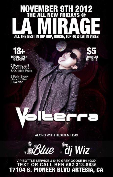 allinoneevents's tweet photo. Come party for only $5 b4 10:15 on gstlist @ the all new mirage Fridays text 562 313-8635 http://t.co/JRqqE49t
