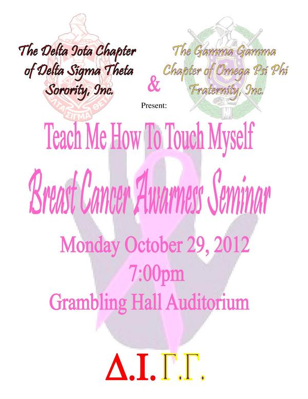 #GramFam Join us today @ 7pm in Grambling Hall, along with <a href="/GammaGammaQues/">Exit 81🐶⚡️</a> to support #BreastCancer #Awareness.