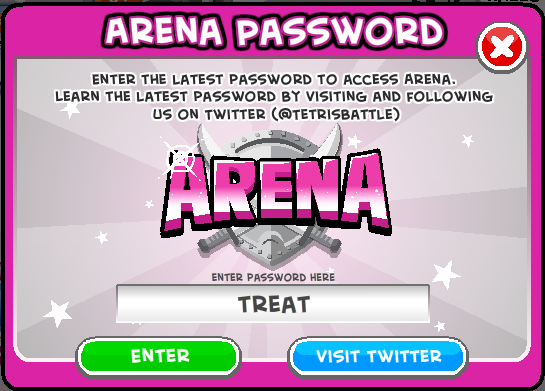 tetrisbattle's tweet photo. For all you players looking for the Arena Password, it's - TREAT - Retweet &amp; Play Now --> http://t.co/drNcGZjC http://t.co/MGinT9Ek