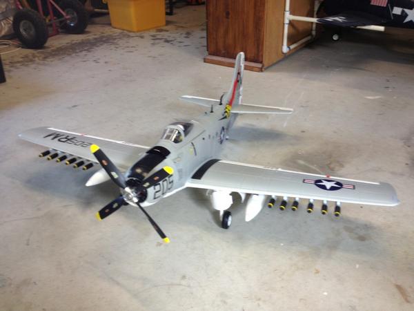 My new 1100mm Durafly A1Skyraider. All set for her maiden flight