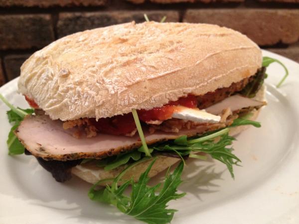 Our finest carvery snwich ciabatta rocket fivemiletown brie roast pork &amp; our chilli bang bang chutney #belfastbeerfest