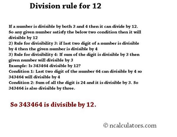 ncalculators's tweet image. divisibility rule for 12,4,3 #math #basicmathematics #mathematics
