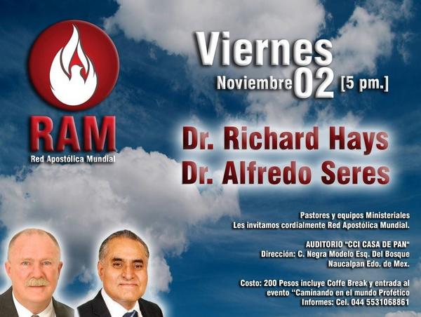 RamMexico's tweet photo. Les recordamos 01 nov viernes a las 5 pm @RamMexico Red Apostólica Mundial @drrichard @AlfredoSeres en @ccicasadepan http://t.co/GAspywIL