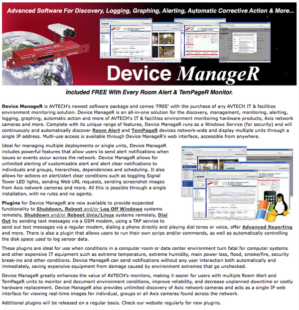 AVTECHSoftware's tweet image. SOFTWARE UPDATE: for #DeviceManageR. Read about new 5.5.0 bit.ly/ScegzM  Download AVTECH.com/Downloads/