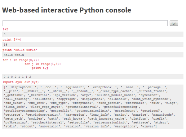 befreax's tweet image. 80 LOC and some fun with #bottlepy and an interactive #python shell for your browser is ready :-)