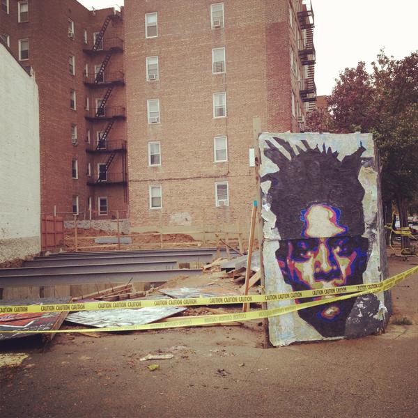 clairewasserman's tweet photo. @NY1headlines Basquiat still stands.. (he's also buried nearby at Greenwood Cemetery) http://t.co/nPzRhkFR