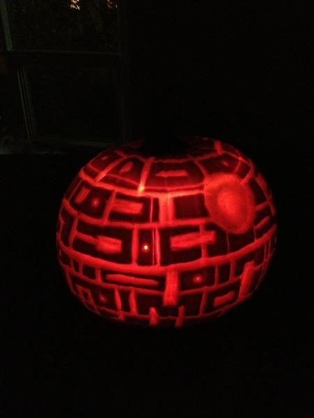 Just carved the death star. 11 year old declares it "awesome". Doesn't get much better!