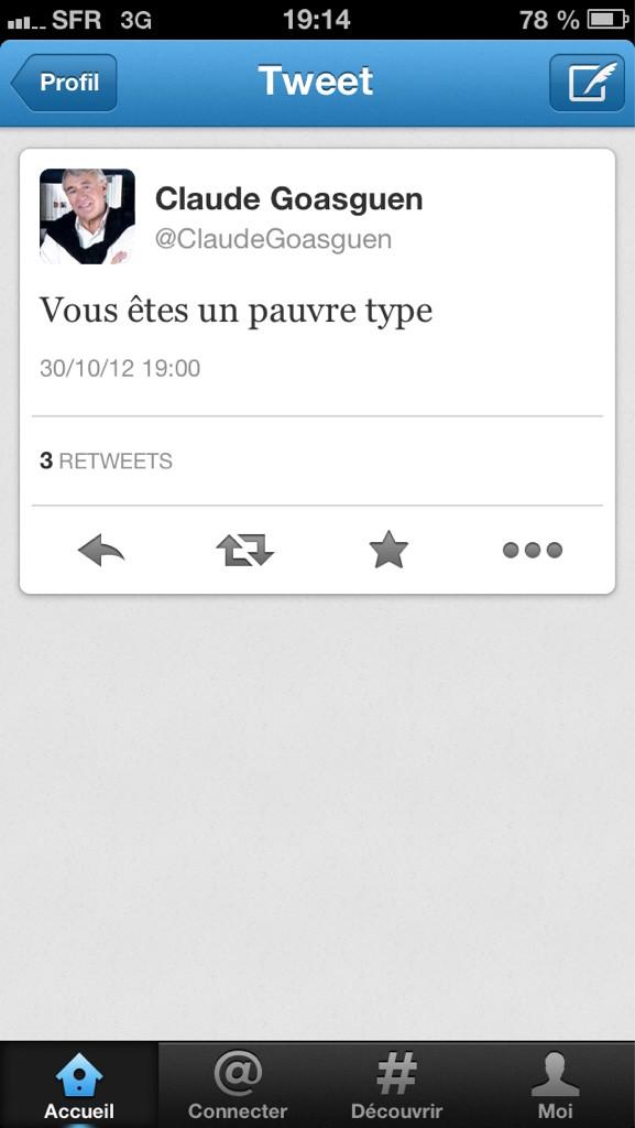 grandludo's tweet image. Et merde, @ClaudeGoasguen m'a bloqué, tout ça pour son #DMFail immortalisé .