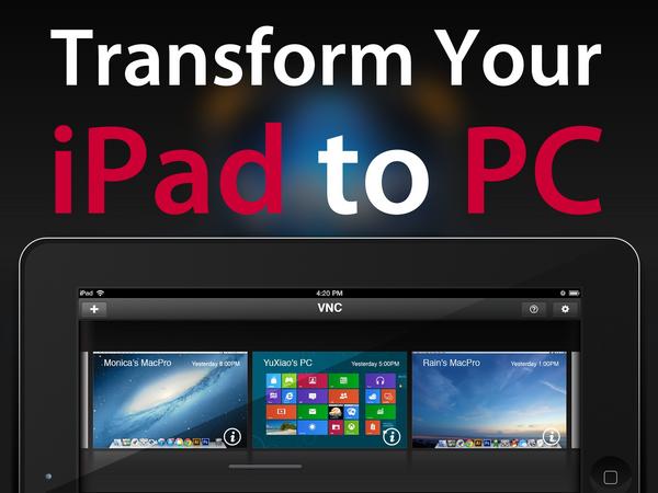 VNC ports your desktop power and storage directly to your mobile device.
Try free ?Connect diana.li@i-c-soft.com