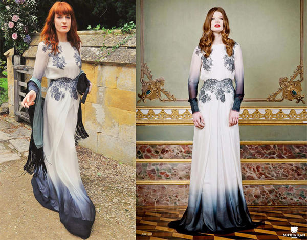 We love how this <a href="/SophiaKah/">Sophia Kah</a> dress looks on Florence Welch <a href="/Flo_Tweet/">Not Florence</a>! Thoughts?
