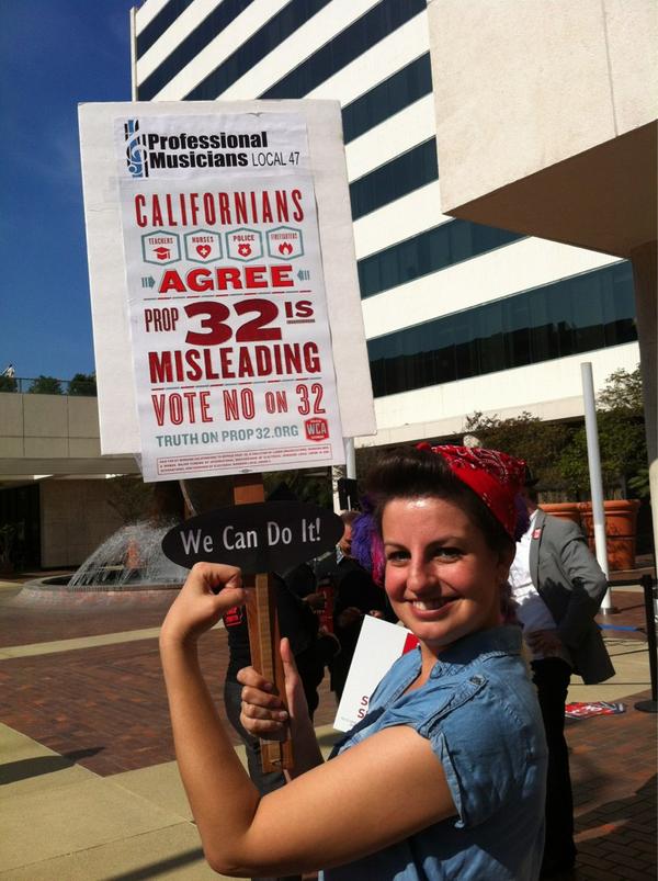 sagaftra's tweet photo. Kori Chappell from the Musician Union Local 47 is voting no on 32! #StopProp32 http://t.co/ZgB00ejj