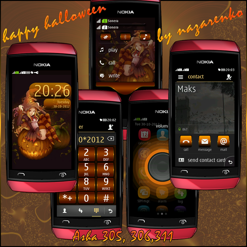 ESeth A X: "Happy Halloween Theme By Nazarenko For# Nokia S40 Asha.