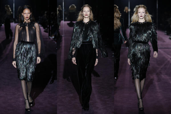 gucci's tweet photo. Birds of a feather flock together in fall's most decadent looks. #soaringstyle http://t.co/CiE94f8y http://t.co/TtQPGN7T