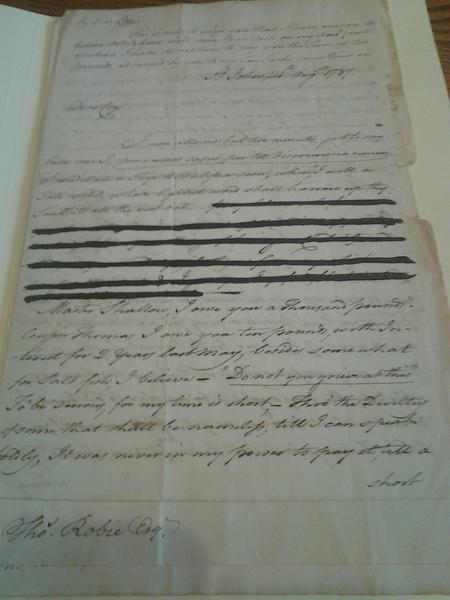 BenjaminEPark's tweet image. This kind of thing keeps me up at at night: what is blacked out in this otherwise boring letter?!!? #archiveproblems