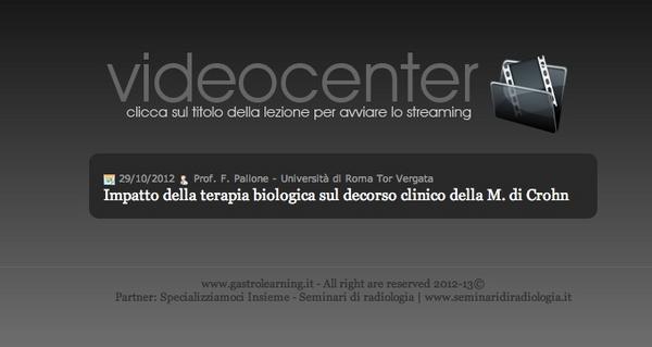 Disponibile nella sezione VIDEOCENTER del nostro sito, la registrazione della lezione del Prof. Pallone del 29.10.2012