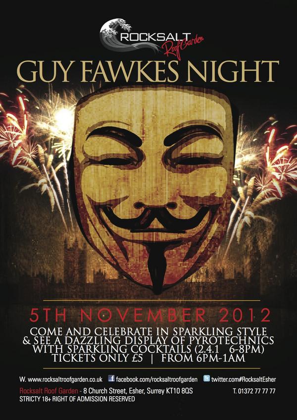 Wrap up warm & come down to @RocksaltEsher's Guy Fawkes Night - sausages, BBQ & fireworks! #sparklingstyle