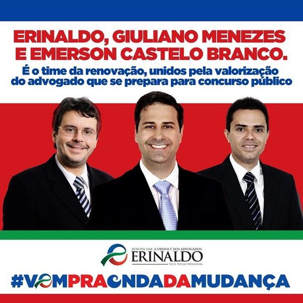 Darlene Braga (@darlene_braga) on Twitter photo <a href="/emersoncastelob/">Emerson Castelo Branco</a> e Guiuliano Menezes no time da mudança en defesa dos interesses dos colegas concurseiros. #renovaoab <a href="/emersoncastelob/">Emerson Castelo Branco</a> e Guiuliano Menezes no time da mudança en defesa dos interesses dos colegas concurseiros. #renovaoab