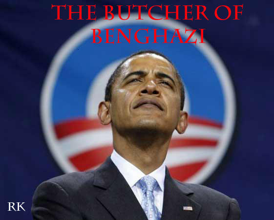 RyanGKratzer's tweet photo. @andylevy @AnnCoulter @seanhannity @rushlimbaugh  The Butcher Of Benghazi! @BarackObama. #BenghaziButcher http://t.co/oTtfD9YI