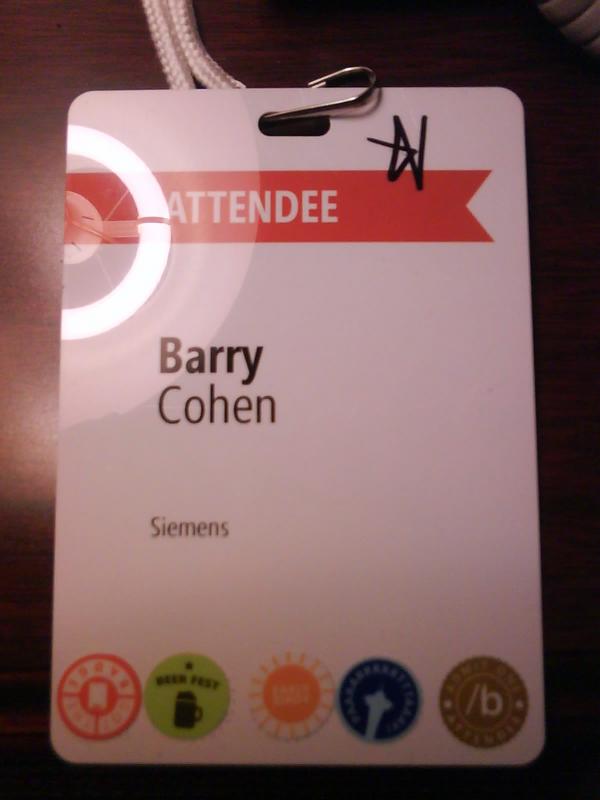 cohenbj's tweet photo. #buildbadge &amp; #bldwin Attending the Microsoft Build Conference.  Lots of great information.  Sticker challenge done. http://t.co/2q4p394Q