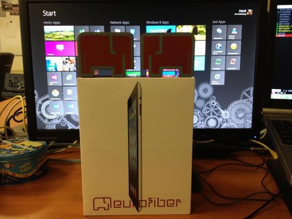 Bedankt #Eurofiber (#iPad gewonnen met enquete #RoutIT). Het was erg leuk om hem te mogen ontvangen.