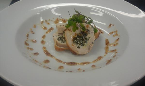Fresh_ChefGreg's tweet image. German Boardroom Dinner by @FreshEvents_ppl Chicken stuffed with Silverbeet &amp;amp; goats cheese w honey mustard sauce