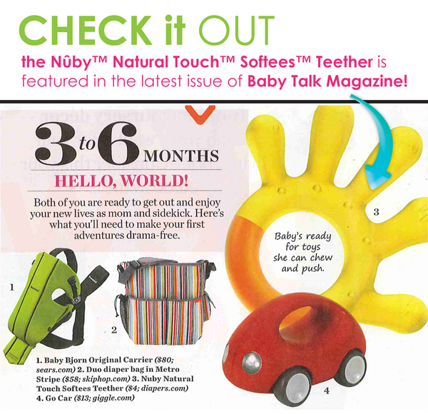 NubyUSA's tweet photo. Giving away 5 #Nuby Teethers as seen in Baby Talk Mag! RT &amp; FOLLOW to win! Avail @ http://t.co/6OtLkFIT  #diapers.com http://t.co/8tDzWVlg