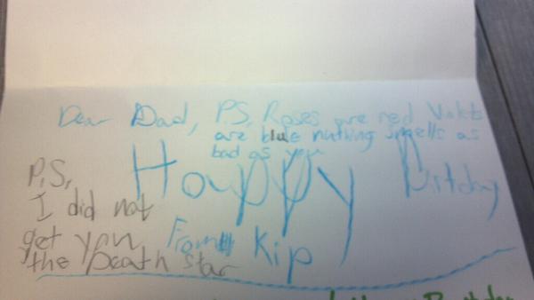 c_nieuwenhuis's tweet image. Nothing says "I love you" quite like a birthday card from your child. Then again...