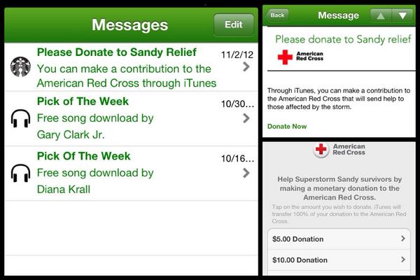 KOF_LOAF's tweet image. #Starbucks #iTunes + #theRedCross ... doing their part 👍💵 @Starbucks #apple #redcross #sandy #SandyRelief #donate