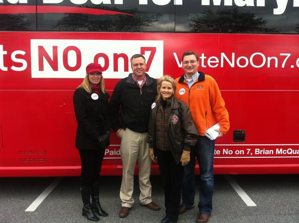 VoteNoOn7's tweet image. Delegates @KellySchulz, @HoughDelegate, @Kathy_Afzali and @NeilParrott after speaking at our Frederick stop! #Question7