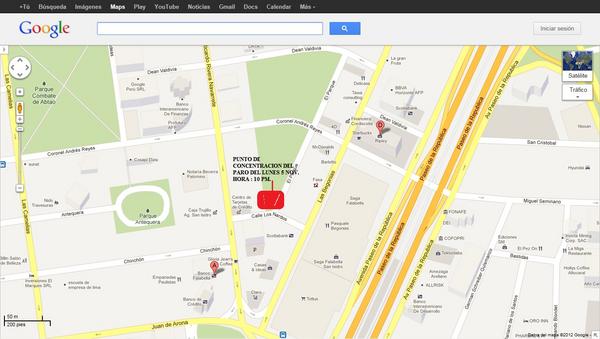 SUTRASAF's tweet photo. @RPPNoticias PUNTO CONCENTRACION DEL PARO DEL 5/11/12 HORA: 11:00 AM. ESPERAMOS A TODA LA PRENSA NACIONAL Y EXTRANJERA. http://t.co/Tv4rkbBx