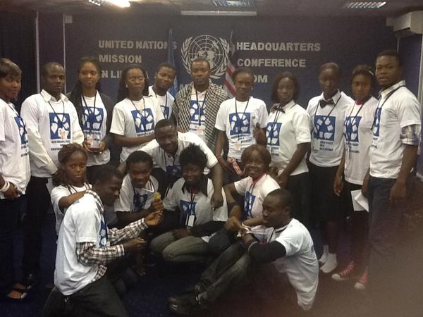 Peace messengers at UN HQ in Monrovia,Liberia@International Day of Peace celebration September 21,2012.