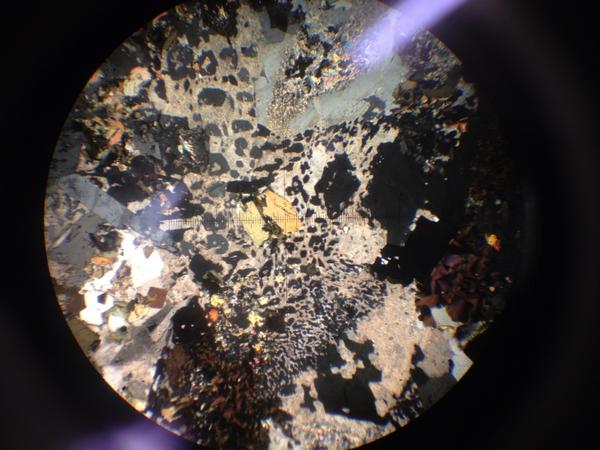 Shaung57's tweet image. Funky thin section texture! Any ideas anyone??? Myrmekite apparently #whateverthatis