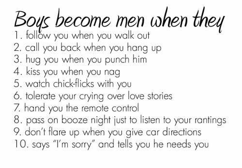 #BoysBecomeMen when they..
