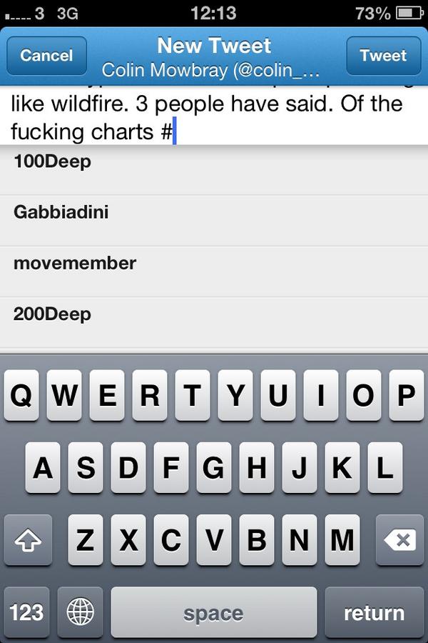 TbMeat's tweet image. @wesleyprickett #100Deep is spreading like wildfire. 3 people have said. Of the fucking charts #toptrender lol