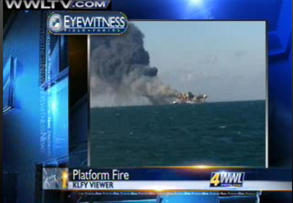 angeloaquaro's tweet image. Ecco la prima immagine della piattaforma in fiamme nel Golfo, arriva dalla tv WWLTV, mistero sui danni #platformfire