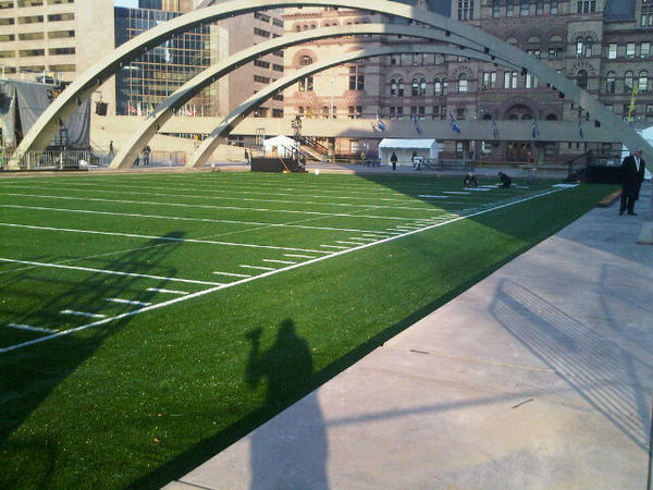 Take a look at the football turf at the #mbna Adrenaline Zone! #100GC