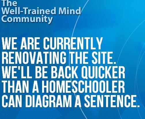 OpenBookHS's tweet image. Had a good laugh from the Well-Trained Mind Community's current page while they are working on re-launch. #langartsgeek