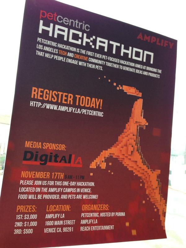 DigitalLA's tweet image. We&apos;re at the #PetHack @amplifyla! Opening remarks about to begin! Cc: @nextspaceAmp @dirtydogsquad @petcentric
