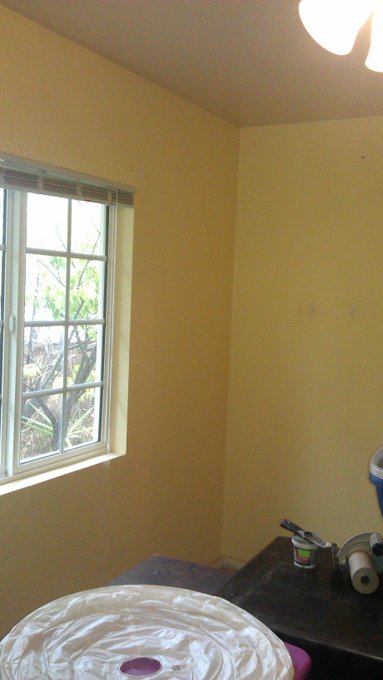 Hooorraaay! Painters are here to paint over these hideous yellow walls! Yaaaay! http://t.co/l7Nqdgsw<a href="/tag/happyslut"class="tags"><span>#happyslut</span></a>