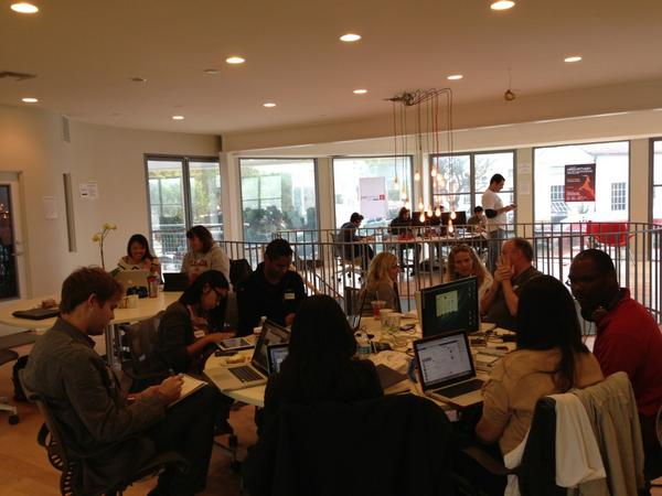 NextSpaceVenice's tweet image. The teams are working away at the @amplifyla #PetHack Hackathon! Roof roof! #SiliconBeach @DigitalLA @dirtydogsquad
